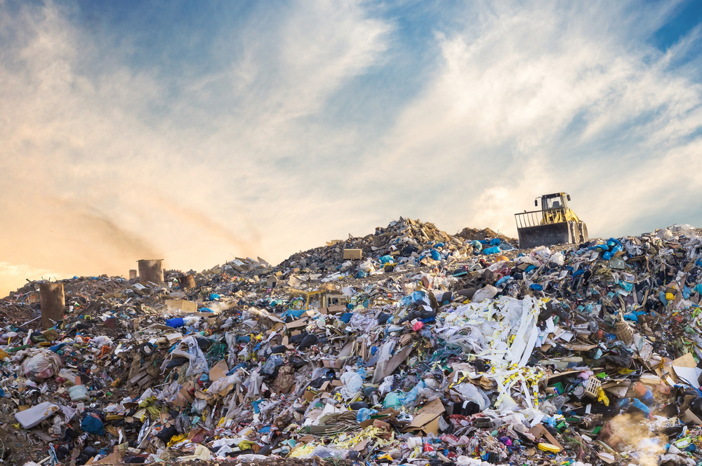 a large pile of plastic waste